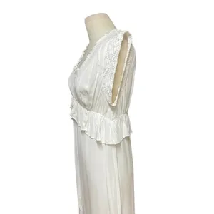 ByTimo White‎ Short Sleeve Ruffle Peplum Maxi Dress Size Medium thumbnail 5