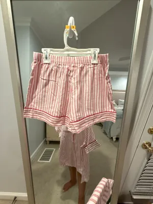 Victoria's Secret Pink White Stripe Short Pajama Set Size S thumbnail 7
