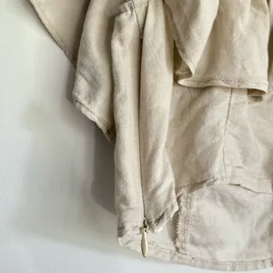 Zara‎ Women Linen Blend Beige Cropped Ruffle Cottagecore Boho Peasant Top Size S thumbnail 5