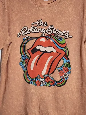The Rolling Stones Tan Mineral Wash Graphic Tee Size Medium thumbnail 2