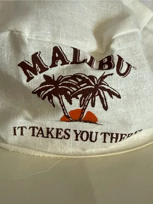 Vintage 1990s Promo Malibu Rum Painter Ad Baseball Cap Hat thumbnail 2