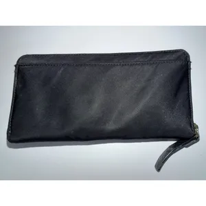 Kate Spade Black Nylon Zip Around Wallet Handbag Purse - Leather Zipper Pull‎ P thumbnail 4