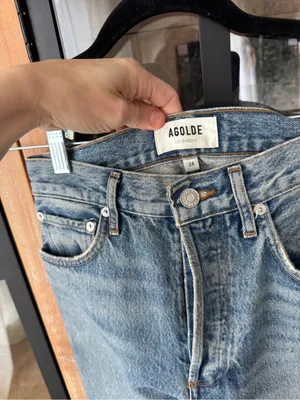 AGOLDE 90s Pinch Waist High Rise Straight Jeans Harmonic light wash denim thumbnail 4