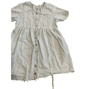 Béchamel tan & white striped a-line dress‎ cottage boho sz Med Petite thumbnail 4