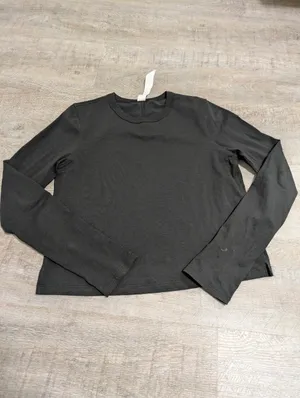 Lululemon Athletica Black Cotton Crewneck Size 2 thumbnail 2