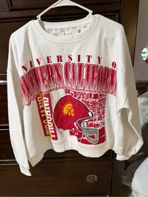 Pressbox White & Red USC Southern California Graphic Sweatshirt - Women thumbnail 4
