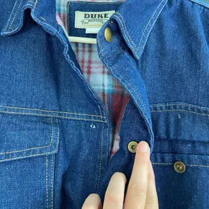 Vintage Duke Haband men's soft fleece lined denim‎ snap button pocket jacket M thumbnail 10