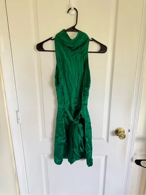 Amanda Uprichard Sandrine Dress in Dark Green thumbnail 3