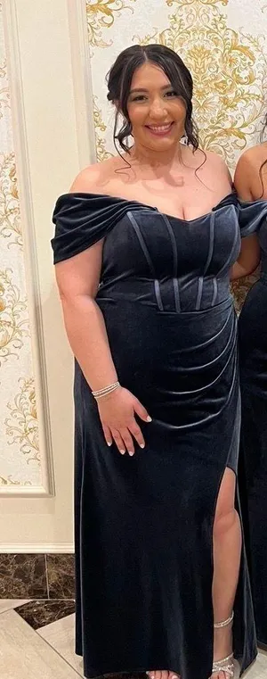 Azazie Jas Dress in French Blue thumbnail 2