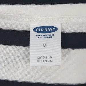 Old Navy Women's Black White‎ Striped Boat Neck Tie Sleeve Shirt Size M Cotton thumbnail 6