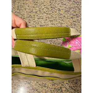 Coach 6734 Rare Vintage Hampton Garden Tote Ivory Green Canvas Leather Y2K Bag thumbnail 6