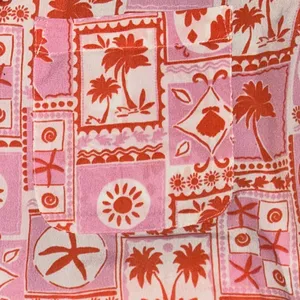Sigrid‎ Olsen Sleepwear Pajamas Set Small Pink Orange Beach Shorts Collar Button thumbnail 3