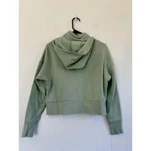 Core10‎ Womens Cropped Full Zip Hoodie Sage Green Relaxed Fit Sweatshirt M thumbnail 2