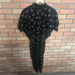 Vintage Blonde & Me Black and Gold Paisley Printed Dress READ** thumbnail 4