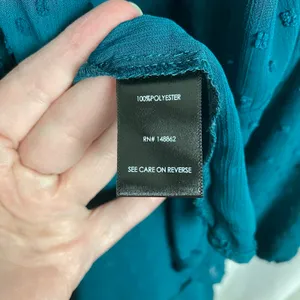Torrid Teal Green Clip Dot Chiffon Kimono Sz.0 thumbnail 13
