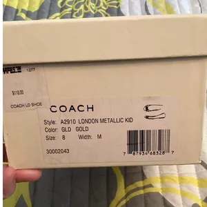 Coach "London" Women’s Metallic Kid Gold Leather Ballet Flats (Style A2910) Sz 8 thumbnail 8