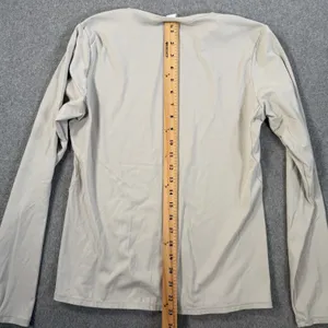 Yogalicious Women's Large Zenly Zena Long Sleeve Activewear Top Tan Crew Neck thumbnail 9