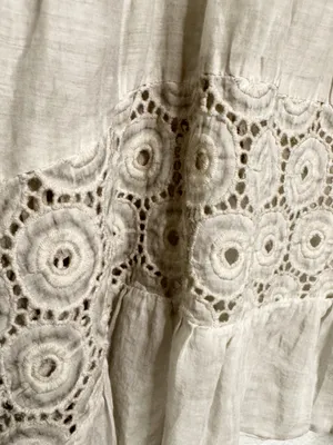 Saga Boho Tunic Dress Light Taupe Crochet Lace Handkerchief Hem Size M thumbnail 7