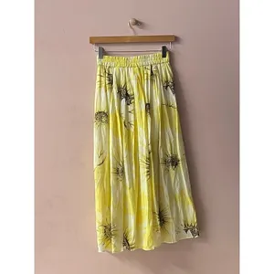 H&M Yellow Floral Elastic Waist Maxi Skirt Size XS NWT thumbnail 2