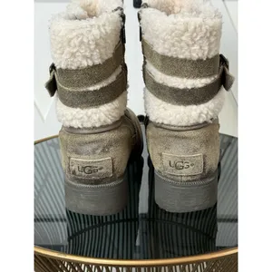 UGG Blayre II Suede Shearling Boots Womens 7.5 Brown Buckle Ankle Boot 1095153 thumbnail 9