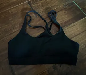 ALO Yoga Black Strappy Sports Bralette thumbnail 1
