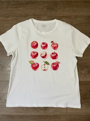 J.Crew Collectors Tee Size L Apple Graphic Print White Cotton Short Sleeve thumbnail 7