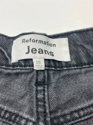 Reformation Jeans Cary High Rise Slouchy Wide Leg Jean Womens 29 Faded Black thumbnail 2