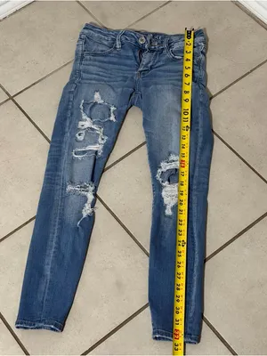 American Eagle Women's Distressed Light Blue Stretch Jegging Jeans‎ size 4 S thumbnail 8