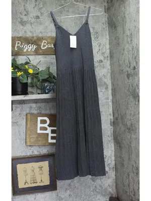 NWT A New Day Womens Pleated Midi Sweater Dress 94331199 Charcoal Gray L thumbnail 2