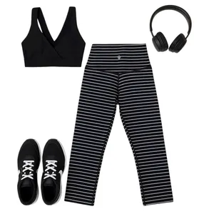 Lululemon Wunder Under Crop Stripe Luon High Rise Yoga Leggings Size 4 6 Women thumbnail 16