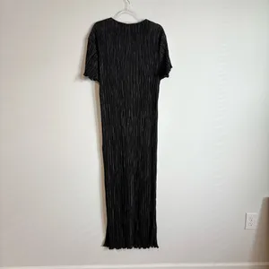 SHEIN pleated Crinkle short sleeve Slit maxi dress‎ black size 3XL thumbnail 3