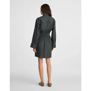 Madewell Tucked Mini Shirtdress in Summit Green Pima Cotton Poplin NEW 4 thumbnail 5
