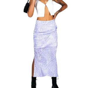 Princess Polly Elaine Midi Skirt in Lavender Purple Bandana Print Size 4 thumbnail 2