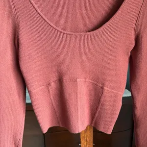 Abercrombie & Fitch Ribbed Corset Scoopneck Sweater Rust Brown Size L thumbnail 4