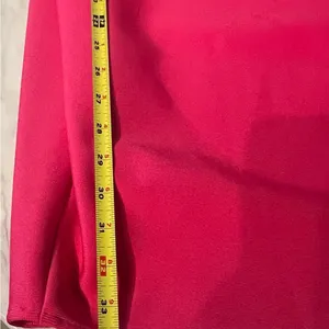 Hot Pink One Shoulder Ruffle Midi Bodycon Dress Size M Slit Back Zip thumbnail 7