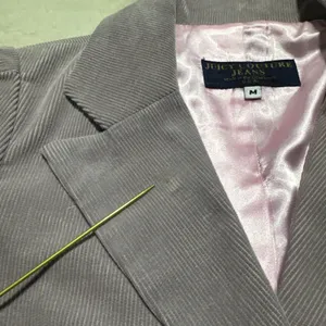 Vintage Juicy Couture Jeans Purple Corduroy Blazer Pink Lining M 90s Y2K Preppy thumbnail 3