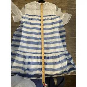 STAUD Florence Dress in Painted‎ Stripe Size XS Blue White Ethereal Flaw thumbnail 13