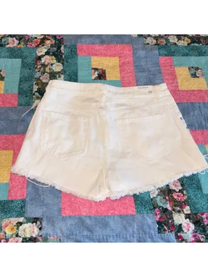 PacSun NWT $47 Woman’s 29 High Rise white lace-up side denim shorts thumbnail 4
