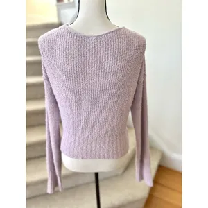 Free People Lilac Purple Nubby Wrap Sweater thumbnail 4