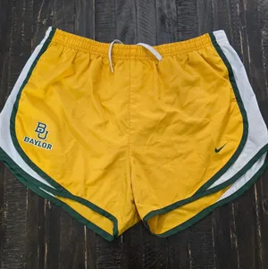 Nike DriFit Baylor Shorts Womens Yellow Green Lined Running Small thumbnail 1