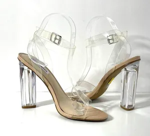 Steve Madden Camille Lucite Clear Block Heel Dress Sandals Size 8 thumbnail 7