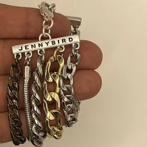 Jenny Bird Austin Cuff Mixed Metals Stacked 5 Chain Bracelet Brand New thumbnail 10