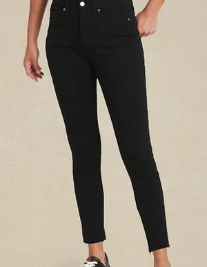 Banana Republic High Rise Black Skinny Jeans Size 25 Short Raw Hem 0 thumbnail 1