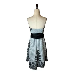 Anthropologie Moulinette Soeurs Dress Women 2 Blue Embroidered Strapless Elysian thumbnail 3