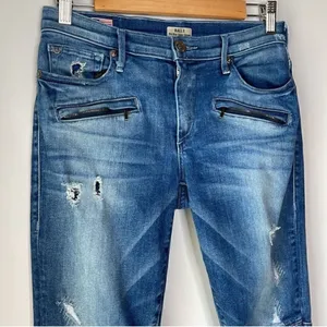 True Religion Blue Skinny Jeans with Distressed Details thumbnail 8
