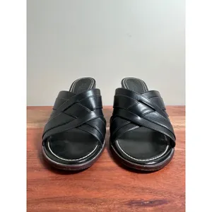 Cole Haan Country Slide Sandals Womens 7.5 Black Leather Block Heel Minimalist thumbnail 2