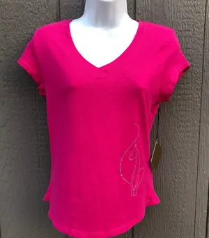 Y2K baby phat hot pink top bedazzled cat women’s size small thumbnail 1