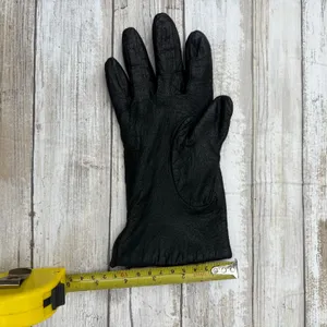 VTG Fownes Leather Gloves Sz 6.5 Black Acrylic Lined Winter Driving Preppy‎ thumbnail 5