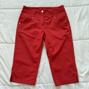 NVO by Lanctot Cropped Pants Womens 2 Red Golf Preppy Outdoor Activewear‎ Luxury thumbnail 1