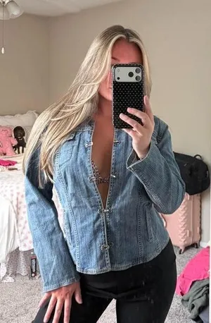 Blue vintage denim jacket thumbnail 1